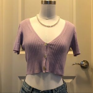 Short sleeve cropped cardigan
